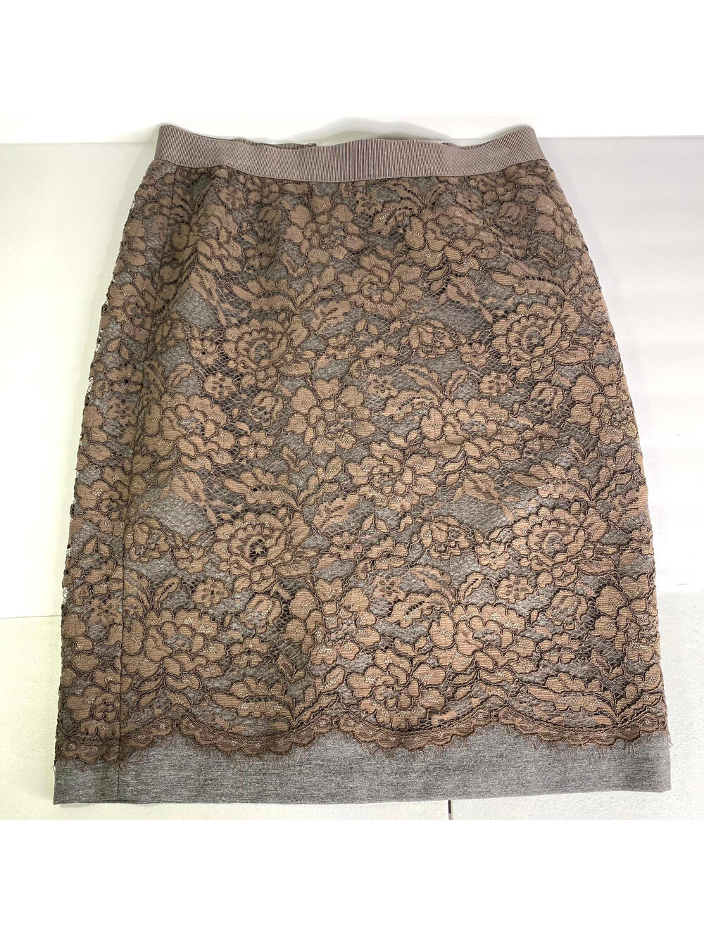 Womens The Loft Lace Skirt Brown Size 2